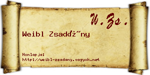 Weibl Zsadány névjegykártya